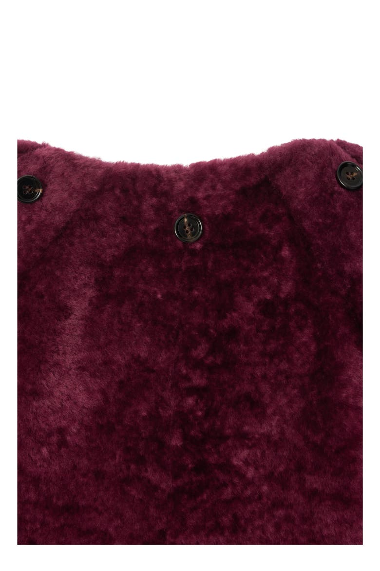 Detachable Scarf Shearling Jacket, Alternate, color, Ruby red