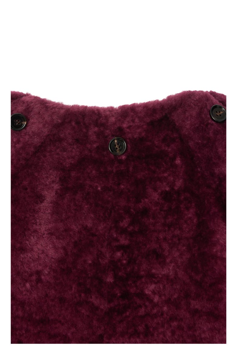 Burberry Detachable Scarf Shearling Jacket, Alternate, color, Ruby Red