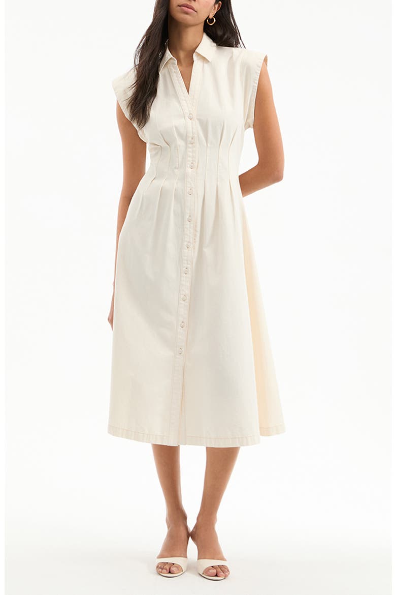 Ruben Cap Sleeve Cotton Midi Shirtdress, Main, color, ECRU