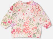 Deux par Deux French Terry Printed Flowers Sweatshirt