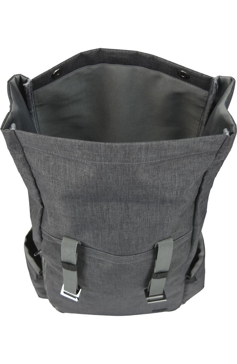 TRAVELERS CHOICE Millennium Roll-Top Canvas Backpack, Grey, Alternate, color,