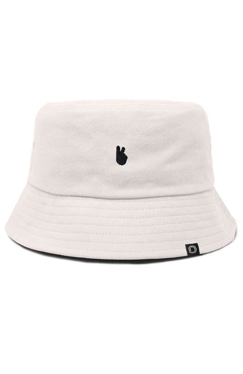 Womens Lil Peace Sign Cotton Bucket Hat