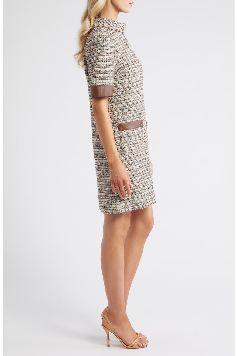 Metallic Tweed Dress, Alternate, color, BROWN MULTI