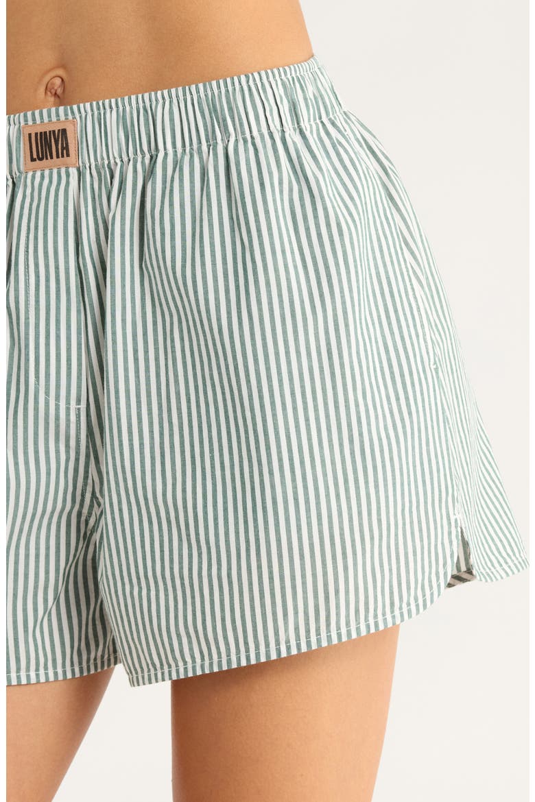 Airy Cotton & Silk Curve Hem Short Pajamas, Alternate, color, OVER STRIPE