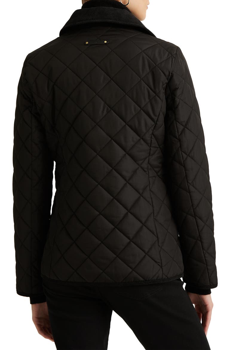 Snap Front Quilted Jacket, Alternate, color, BLACK