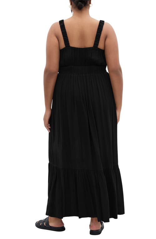 City Chic Vacay Fit & Flare Maxi Dress In Black