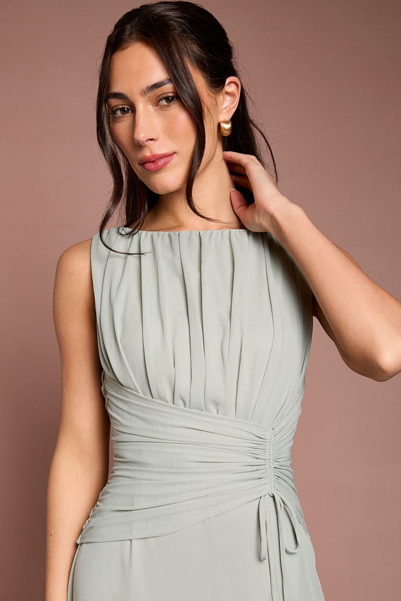 Mesh Waist Maxi Dress, Alternate, color, Sage