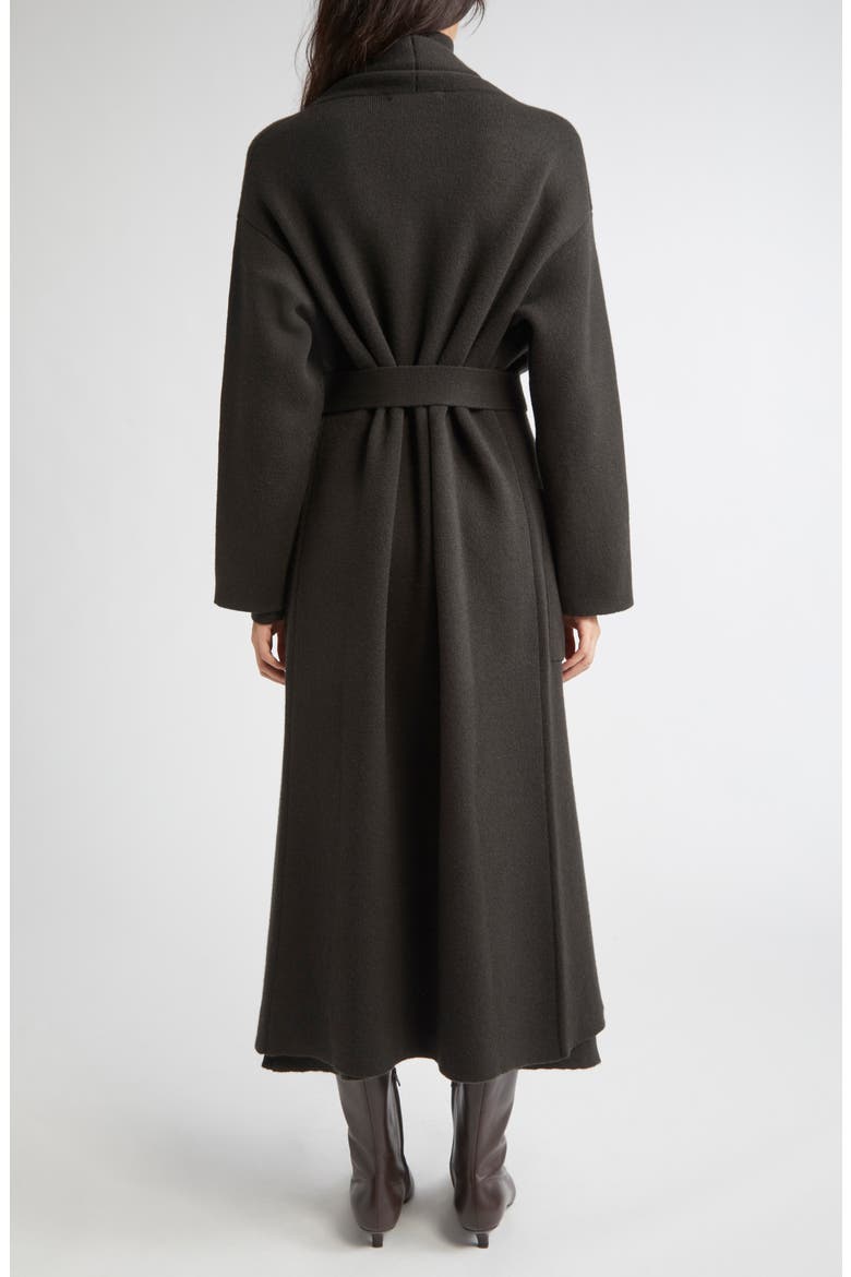 Belted Double Face Stretch Cashmere & Merino Wool Jacket, Alternate, color, IRON/ BLACK