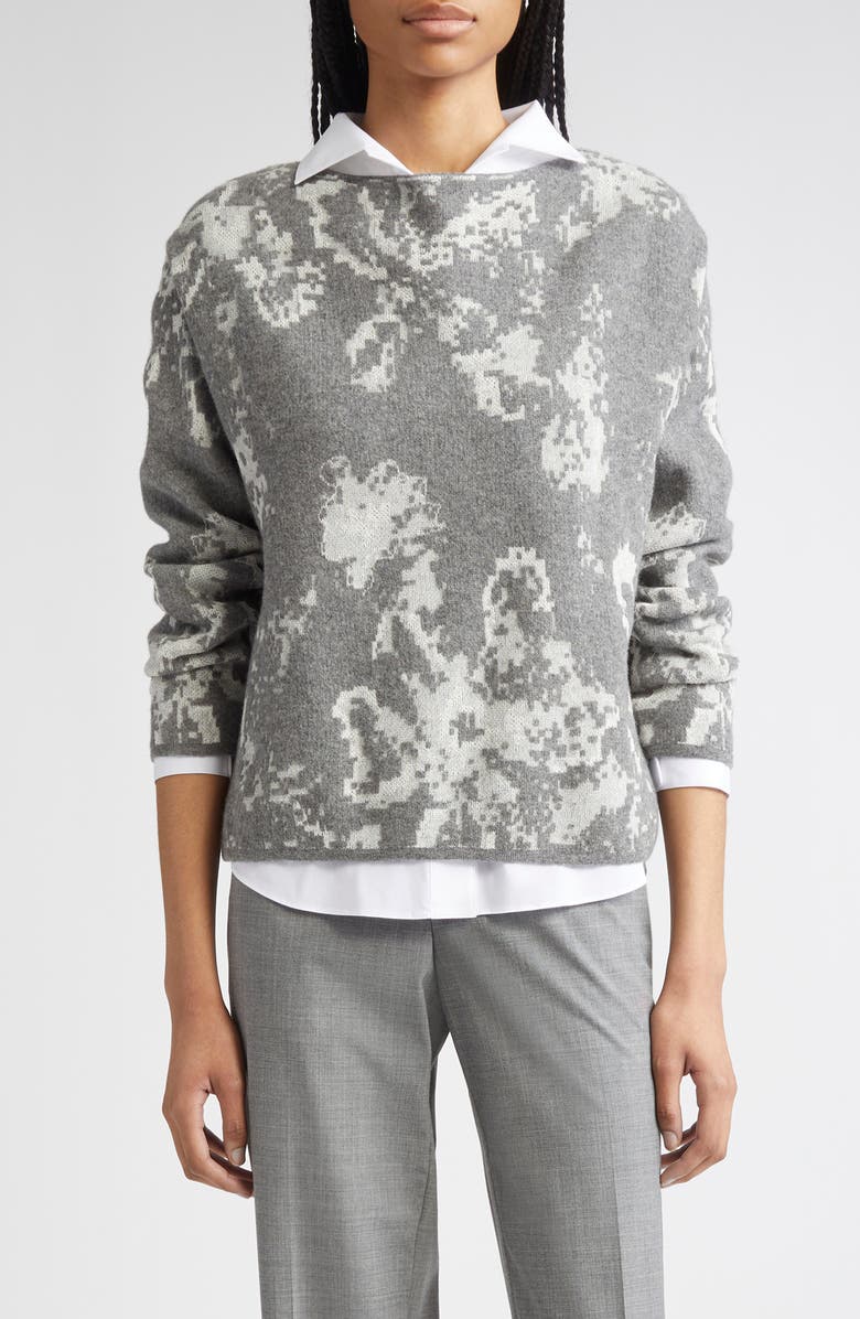 Lafayette 148 New York Bateau Neck Jacquard Sweater, Main, color,