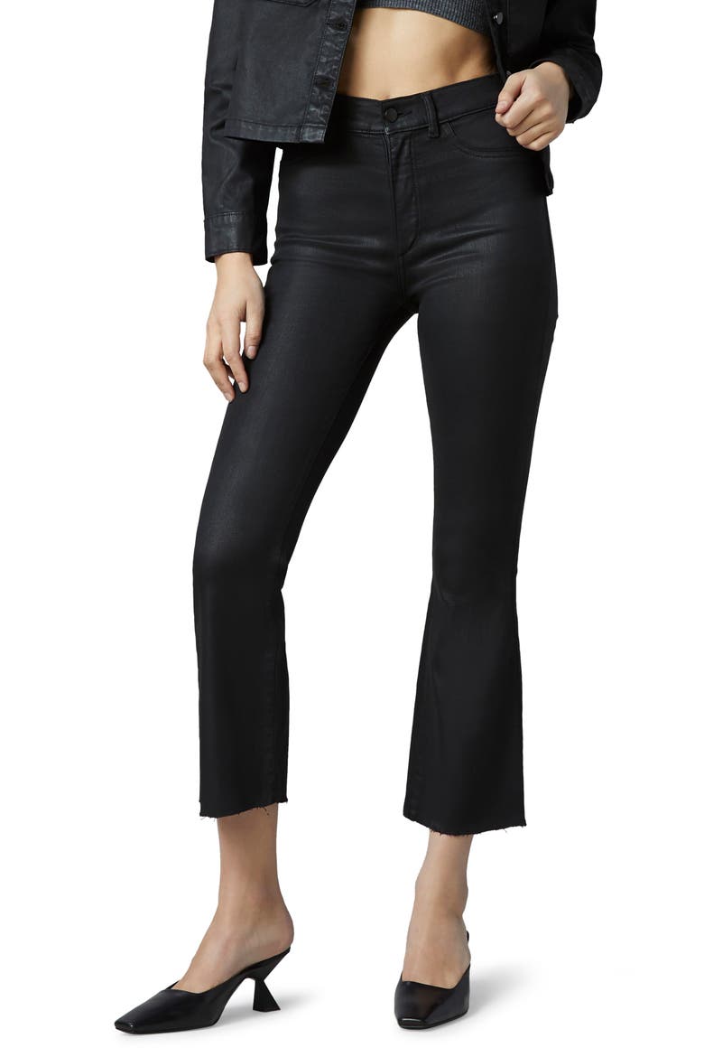 Bridget Instasculpt High Waist Crop Bootcut Jeans, Main, color, BLACK COATED RAW