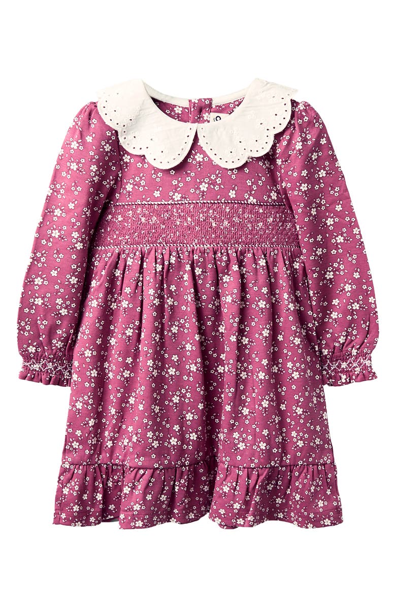 JOJO MAMAN BEBE Floral Smocked Dress, Main, color, Pink