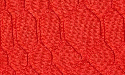 Balmain Long Sleeve Crocodile Knit Minidress In Red