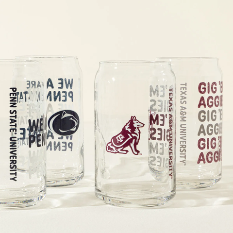 Show Your Spirit! College Can-Shaped Glass Set