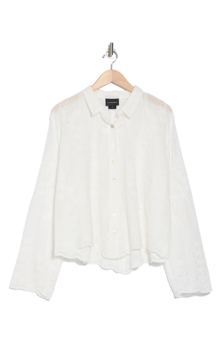 Forgotten Grace Embroidered Button Down Top, Alternate, color, White