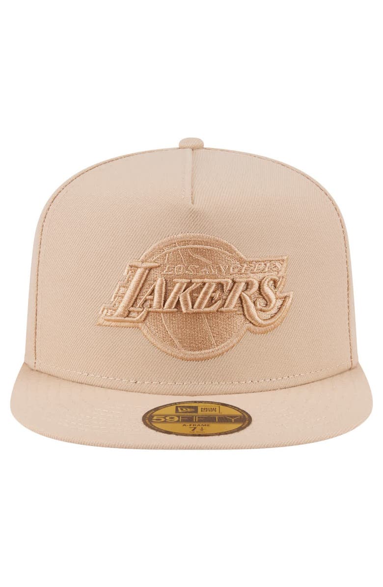 New Era Men
s New Era Khaki Los Angeles Lakers Color Pack A-Frame 59FIFTY Fitted Hat, Alternate, color, Khaki