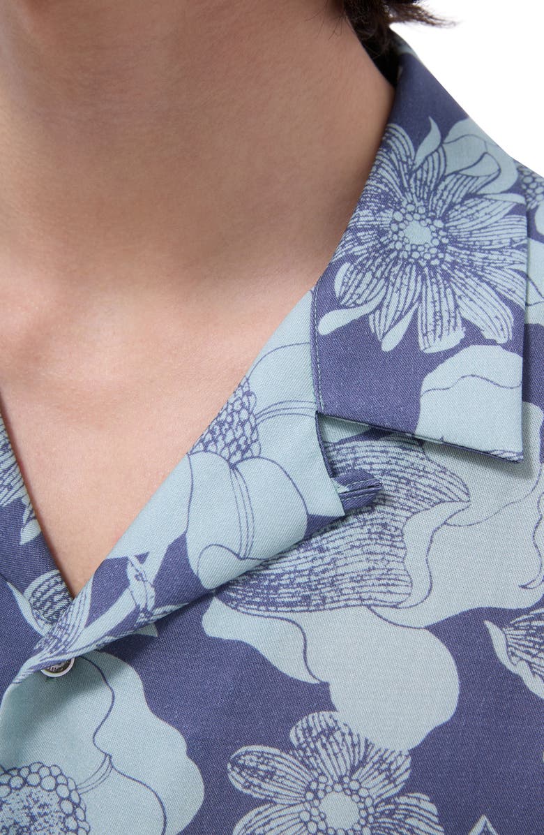 Bugatchi Jackson Floral Lyocell Camp Shirt, Alternate, color, Mint