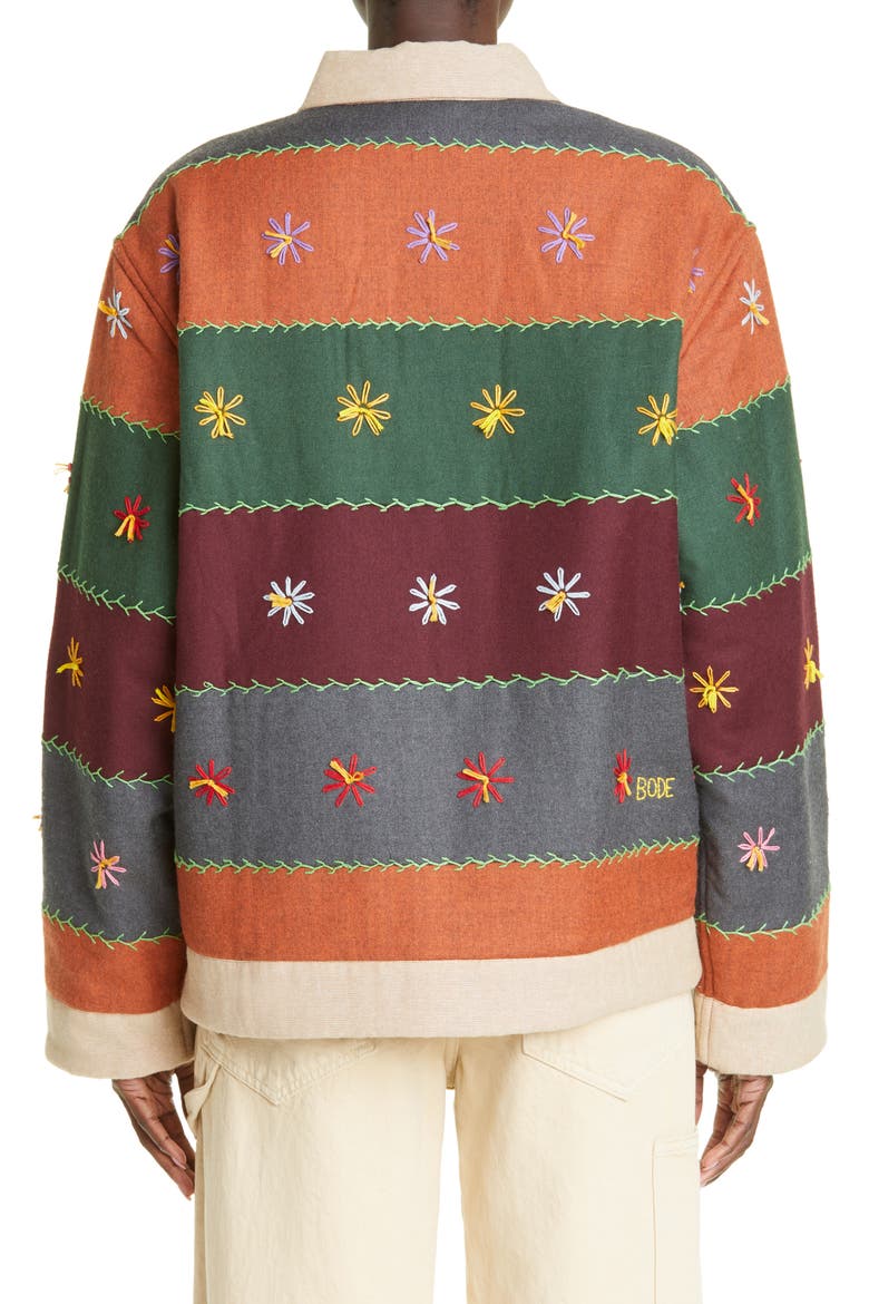 Embroidered Autumn Quilt Wool Blend Jacket, Alternate, color, MULTI