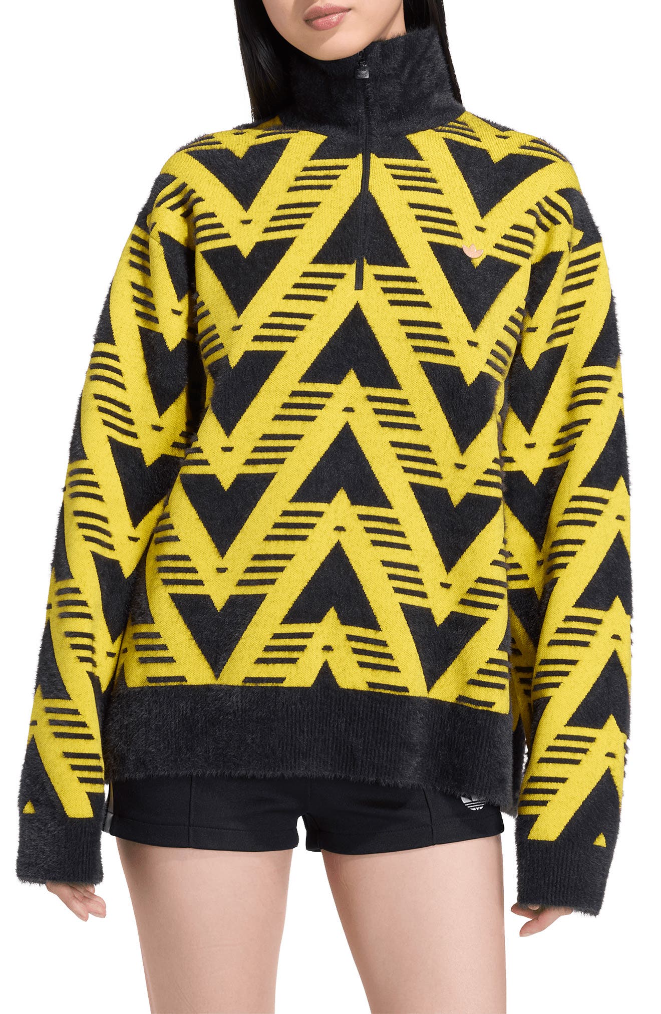adidas Chevron Knit Half Zip Pullover Sweater