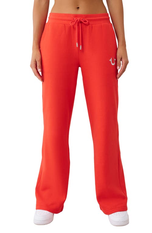 True Religion Drawstring Horseshoe Sweatpants In Red