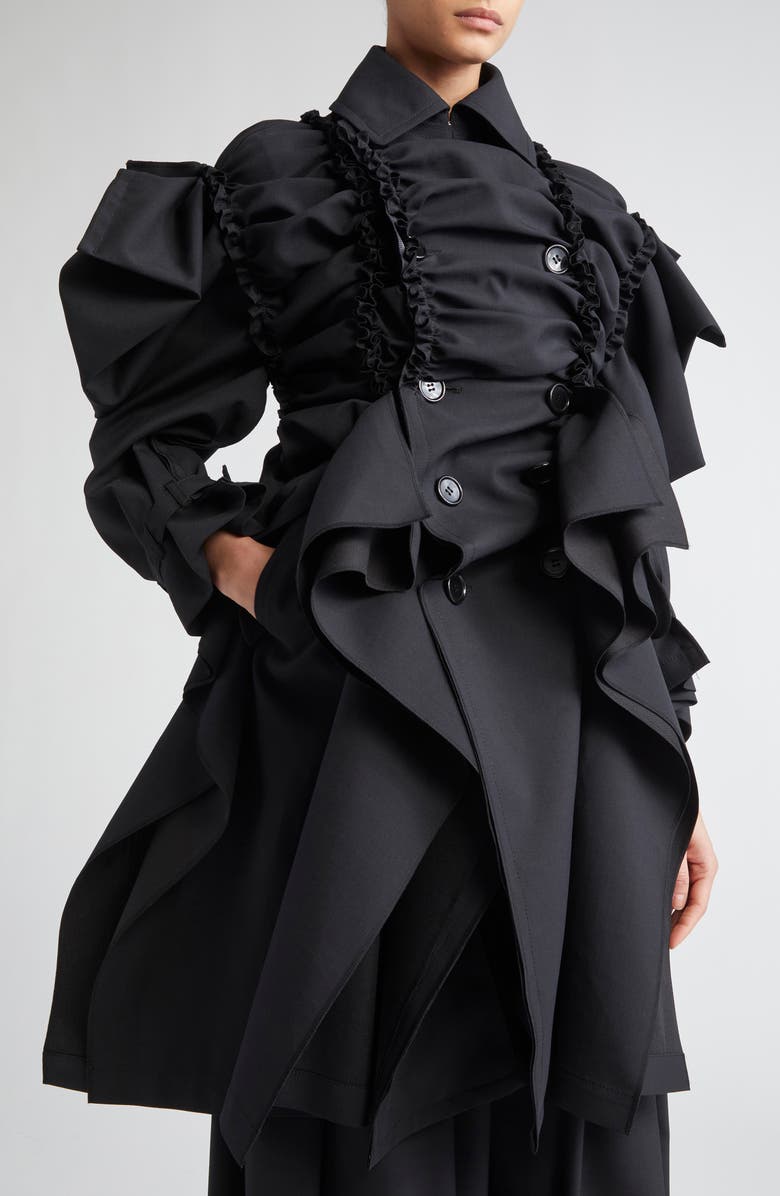 Tao Comme des Garçons Double Breasted Tropical Wool Blend Coat, Alternate, color,