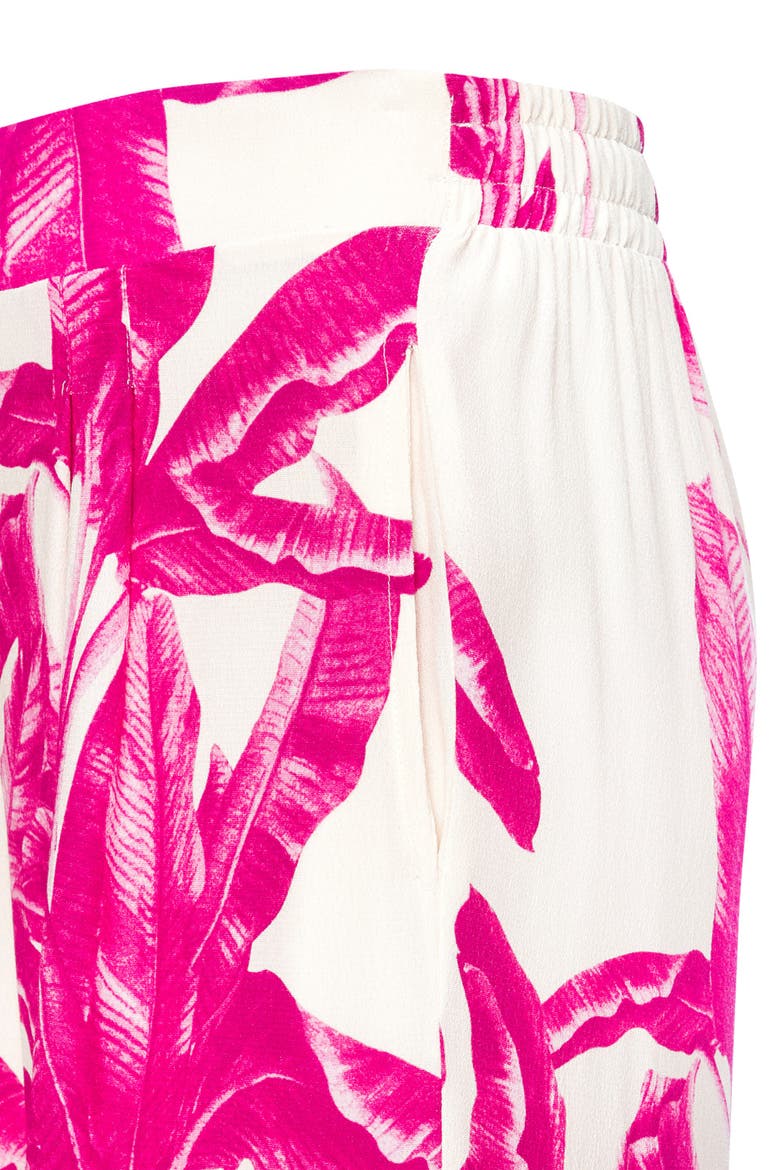 Tropical Print Wide Leg Pants, Alternate, color, Ivory Pink