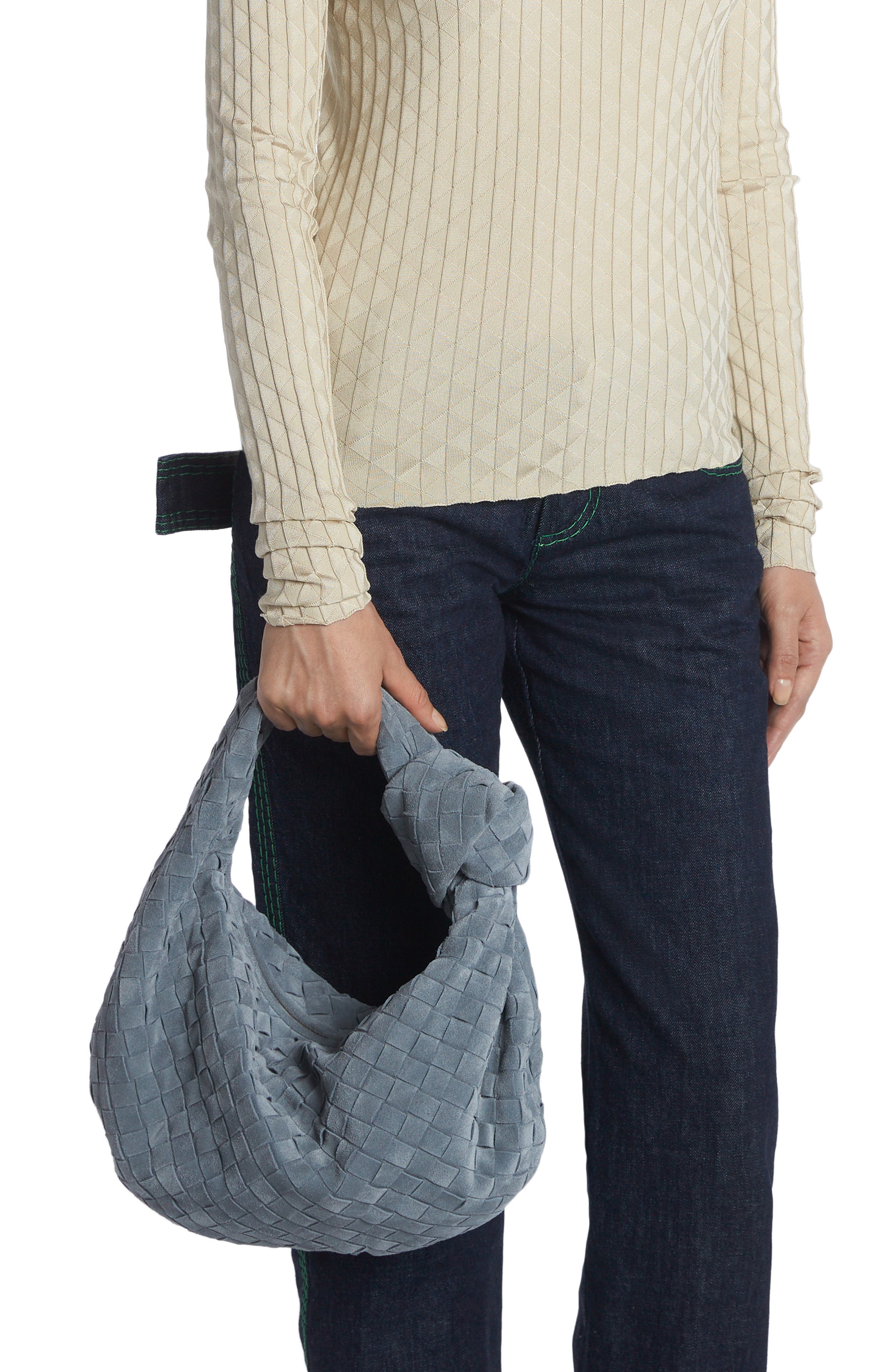 Bottega Veneta Teen Jodie Intrecciato Suede Hobo, Alternate, color, 