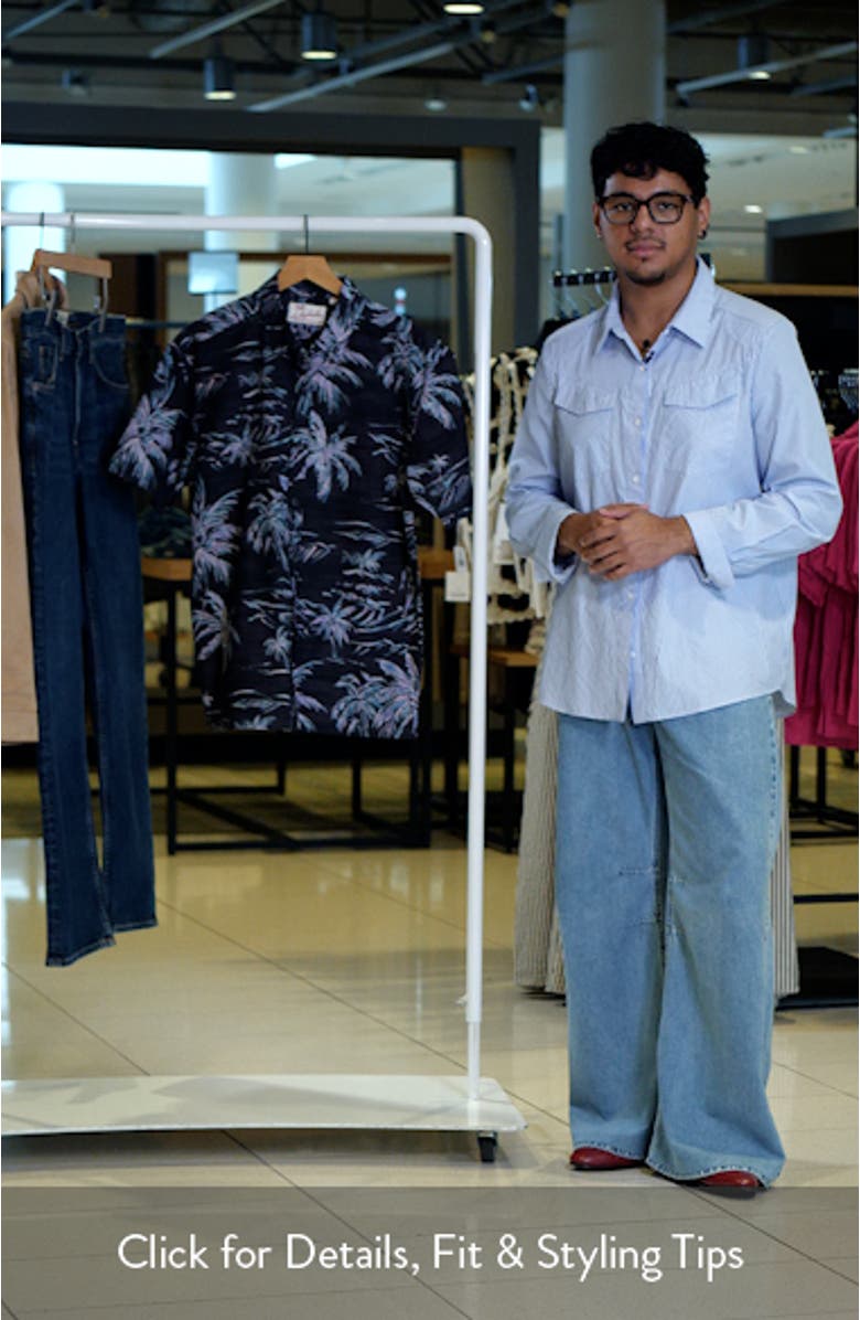 He'e Nalu Print Short Sleeve Cotton Button-Down Shirt, sales video thumbnail