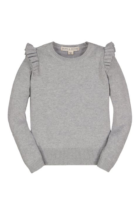 Baby Girls' Organic Ruffle Rib Knit Sweater Top, Infant