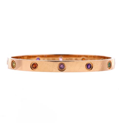 Love 10 Stone Bracelet 18K Rose Gold with Garnet, Amethyst and Sapphire
