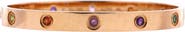 Pre-Owned Cartier Love 10 Stone Bracelet 18K Rose Gold with Garnet, Amethyst and Sapphire