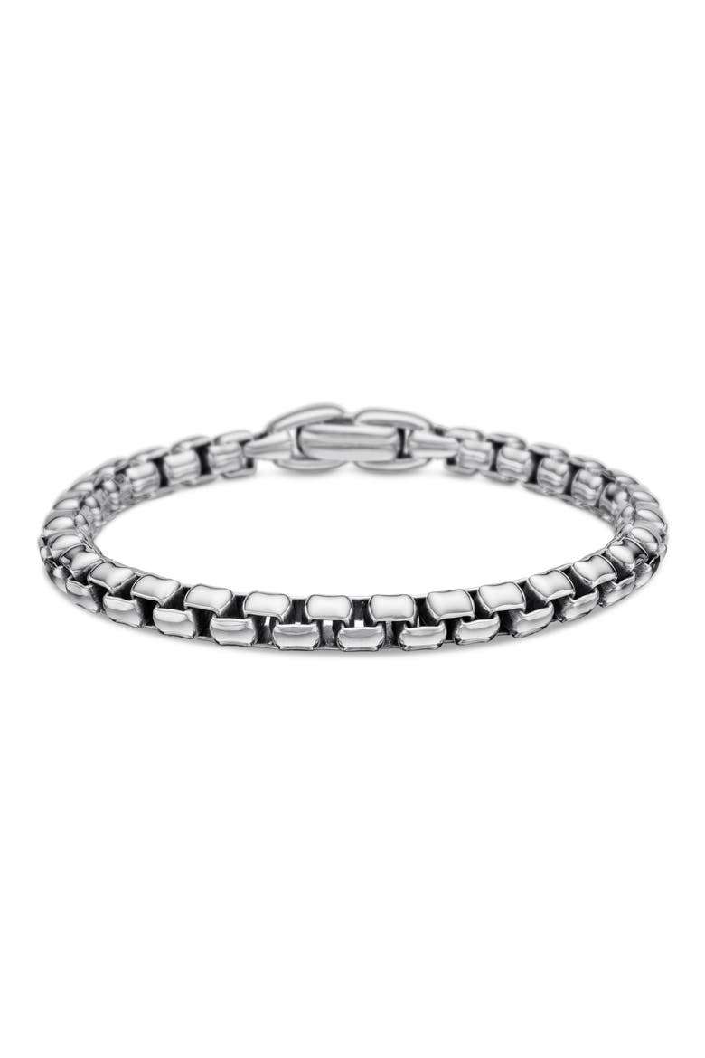 Men's Large Box Chain Link Bracelet, 5mm, Main, color, SILVER