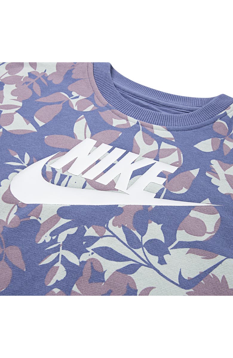 Nike Kids' Floral Camo Sweatshirt & Flare Leg Pants Set, Alternate, color, World Indigo