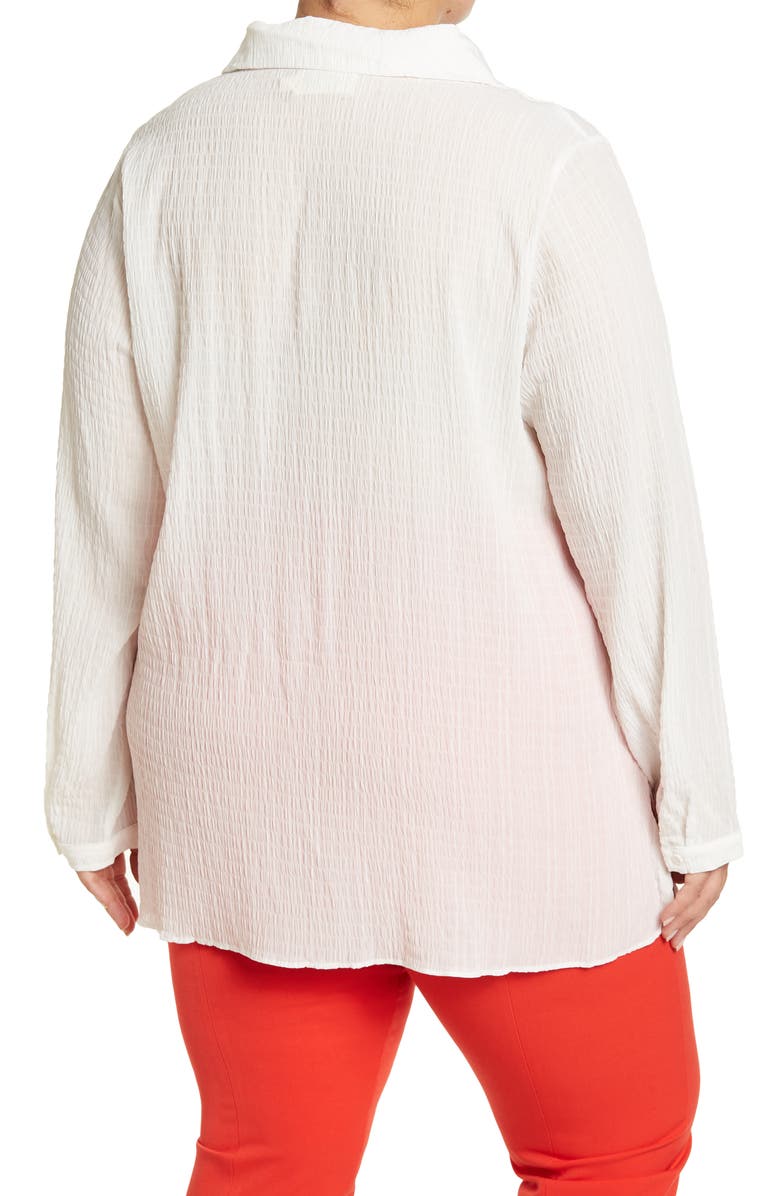 Everleigh Crinkle Color Button Front Shirt, Alternate, color,