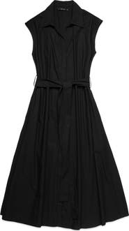 DELUC Imola Tie Waist Sleeveless Shirtdress