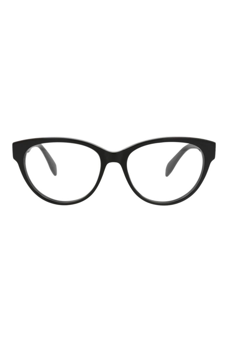 Core 52mm Cat Eye Optical Glasses, Main, color, BLACK BLACK TRANSPARENT