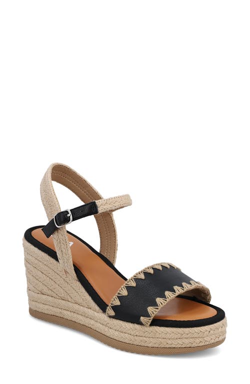 Mia Becky Ankle Strap Espadrille Platform Wedge Sandal In Natural/black