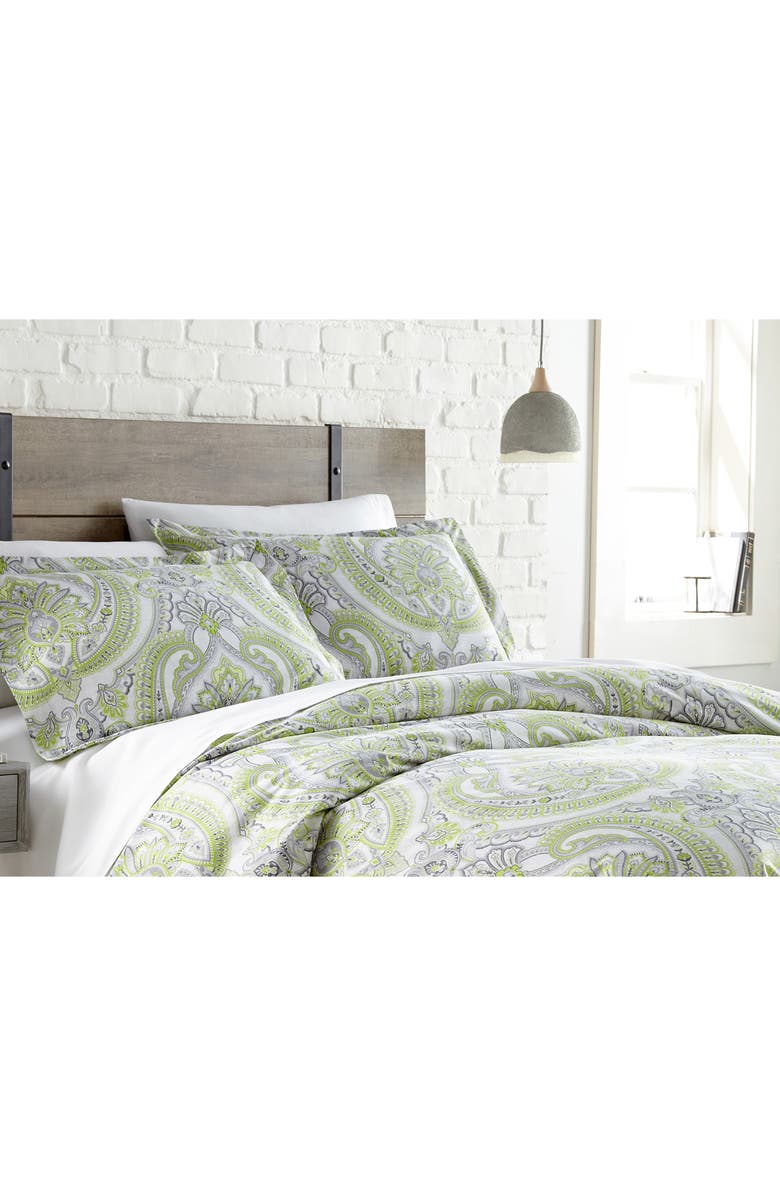 SOUTHSHORE FINE LINENS Pure Melody Printed Comforter Set, Alternate, color, Green