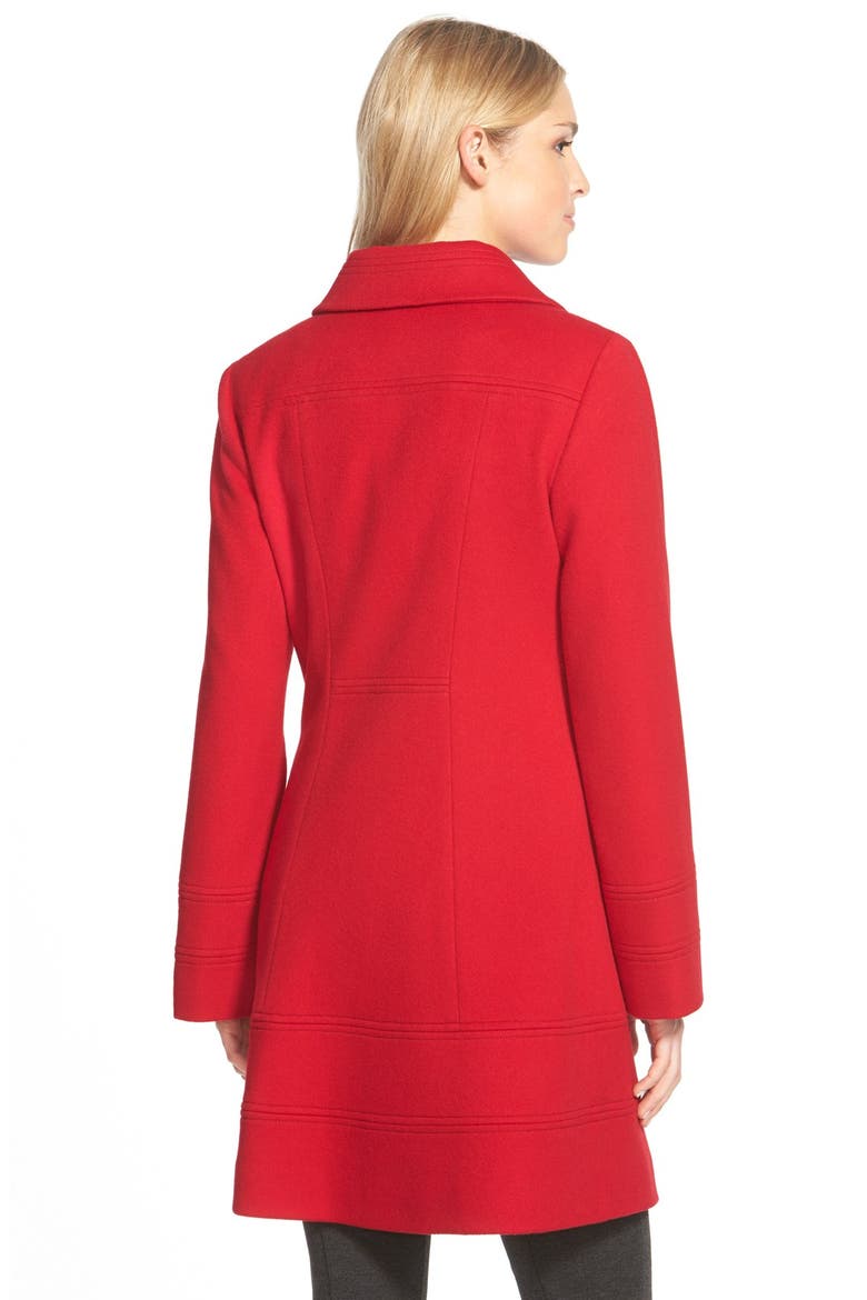 Wool Spread Collar Coat, Alternate, color, APPLE