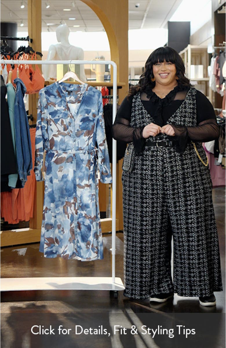 Print Tie Waist Midi Shirtdress, sales video thumbnail