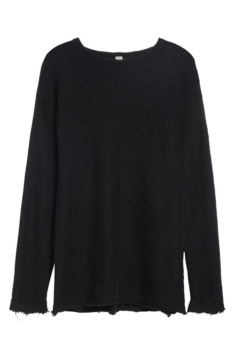 TOTEME Longline Mohair Blend Sweater, Alternate, color, Black