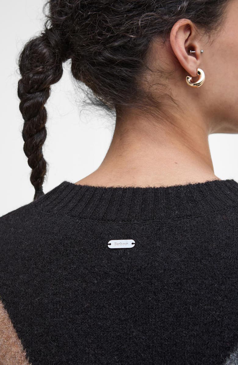 Barbour Sabrina Colorblock Wool Blend Crewneck Sweater, Alternate, color, Black Multi