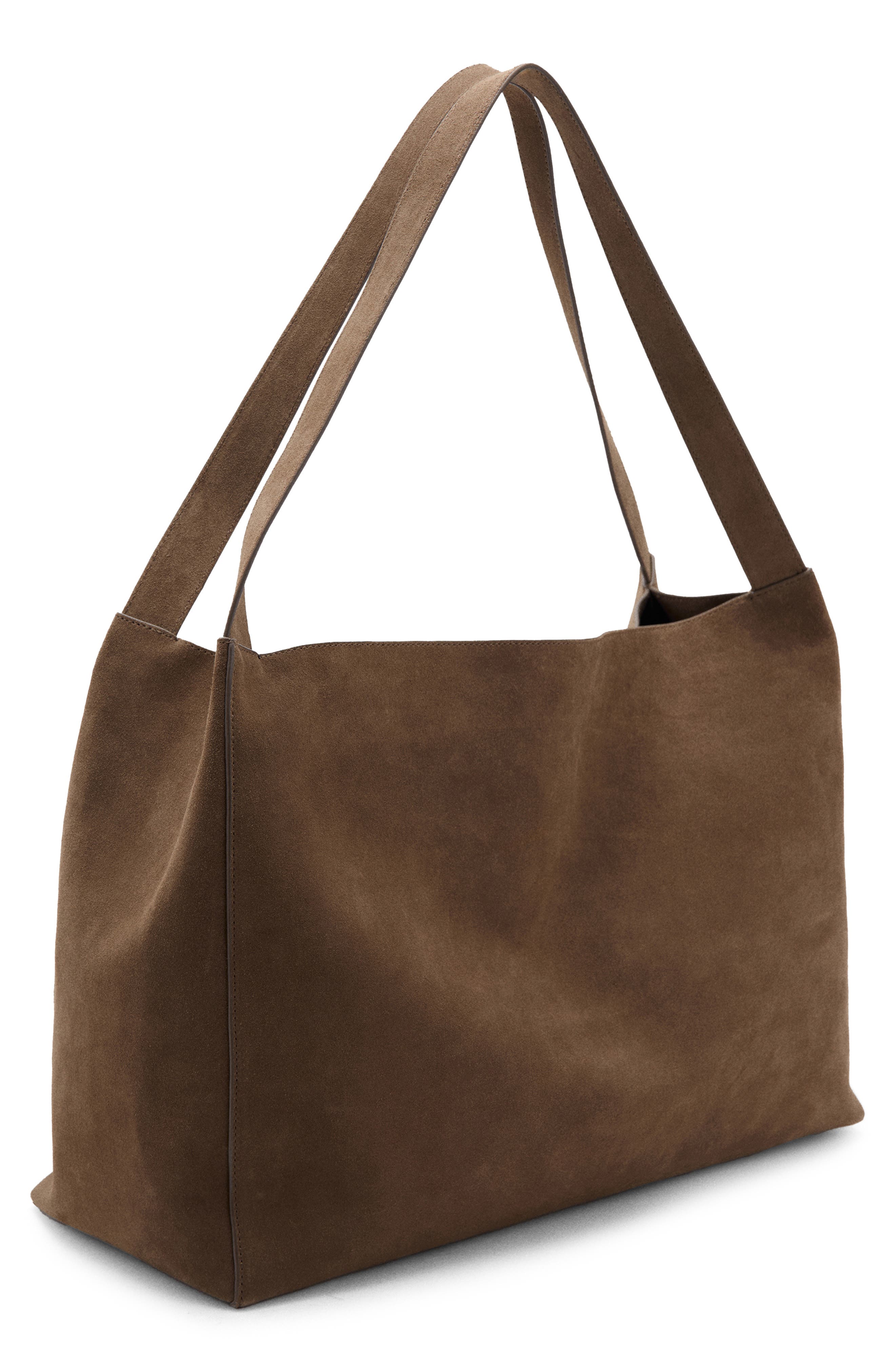 MANGO Suede Shopper Bag, Alternate, color, 