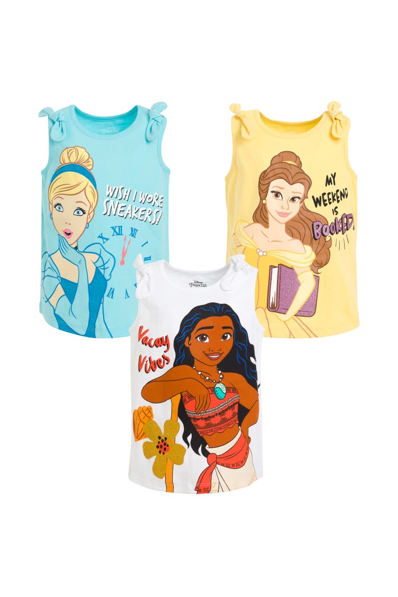 Princess Sleeveless Tank Top Set, Main, color, White Sky Blue Yellow