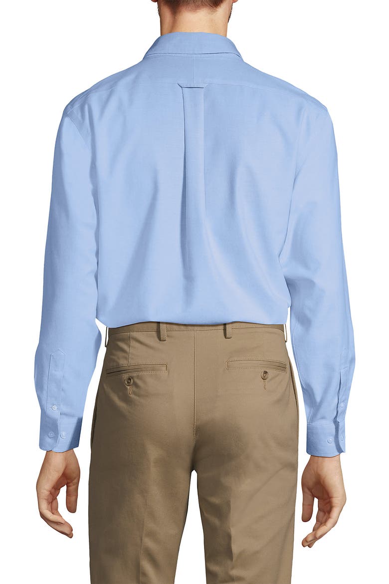 Tailored Fit No Iron Solid Supima Cotton Oxford Dress Shirt, Alternate, color, Blue