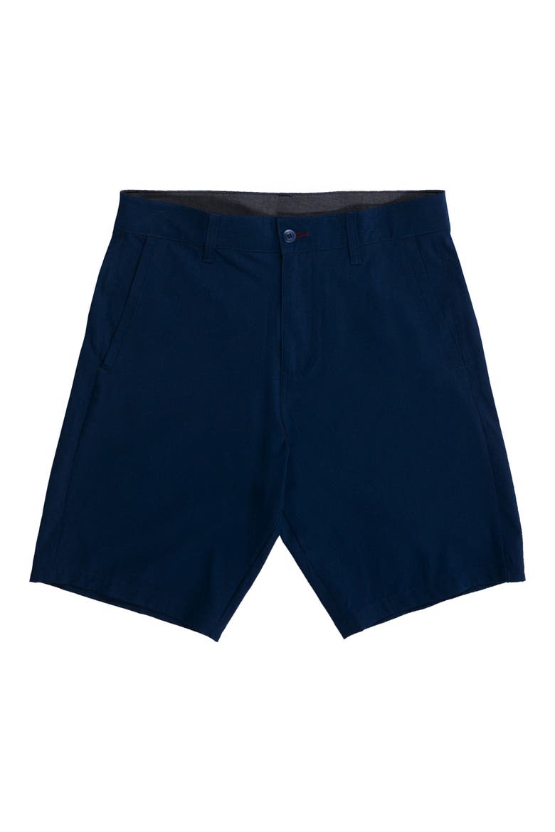 Hybrid Stretch Shorts, Main, color, HEATHER NAVY
