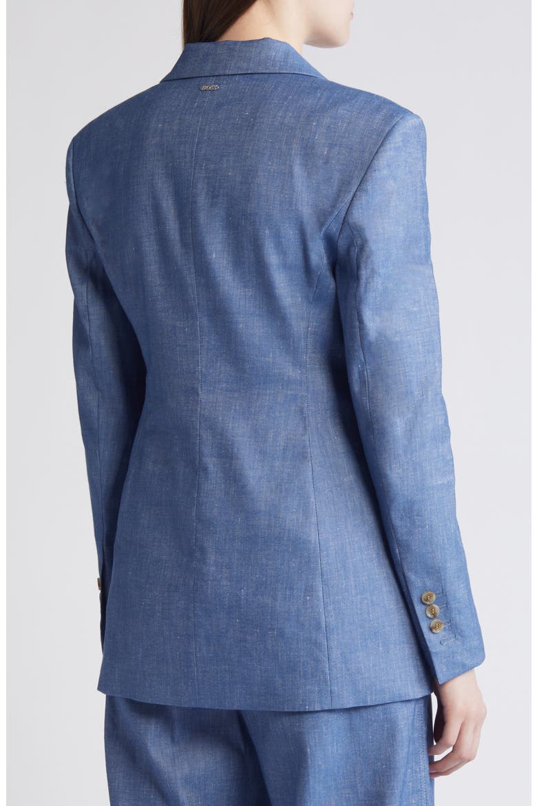 Jerela Linen Blend Chambray Blazer, Alternate, color, LT PAST/BU