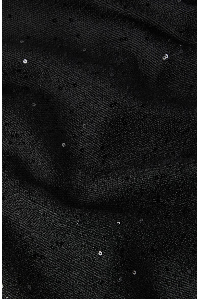Cashmere and silk Diamond yarn scarf, Alternate, color, Black