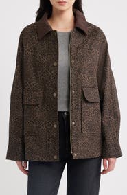 BCBG Corduroy Collar Cotton Barn Jacket