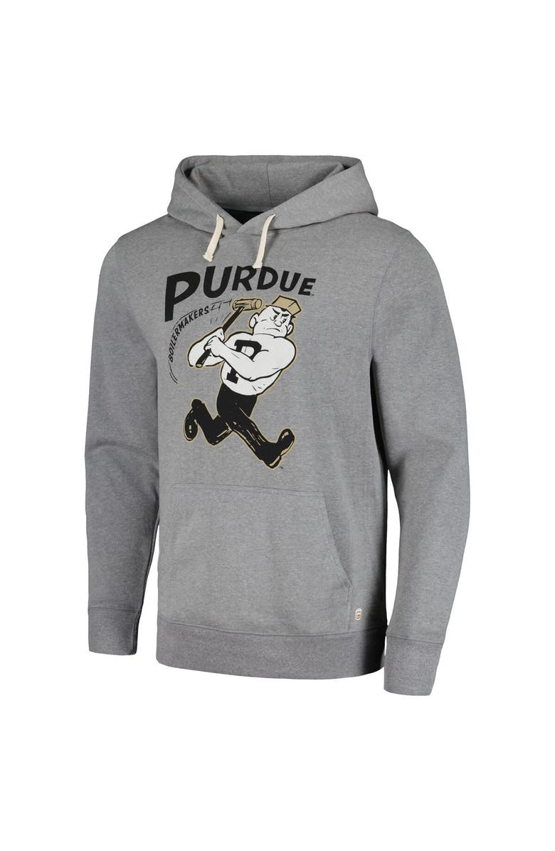 HOMEFIELD Men's Homefield Heather Gray Purdue Boilermakers Vintage Swingin' Purdue Pete Tri-Blend Pullover Hoodie, Alternate, color, 