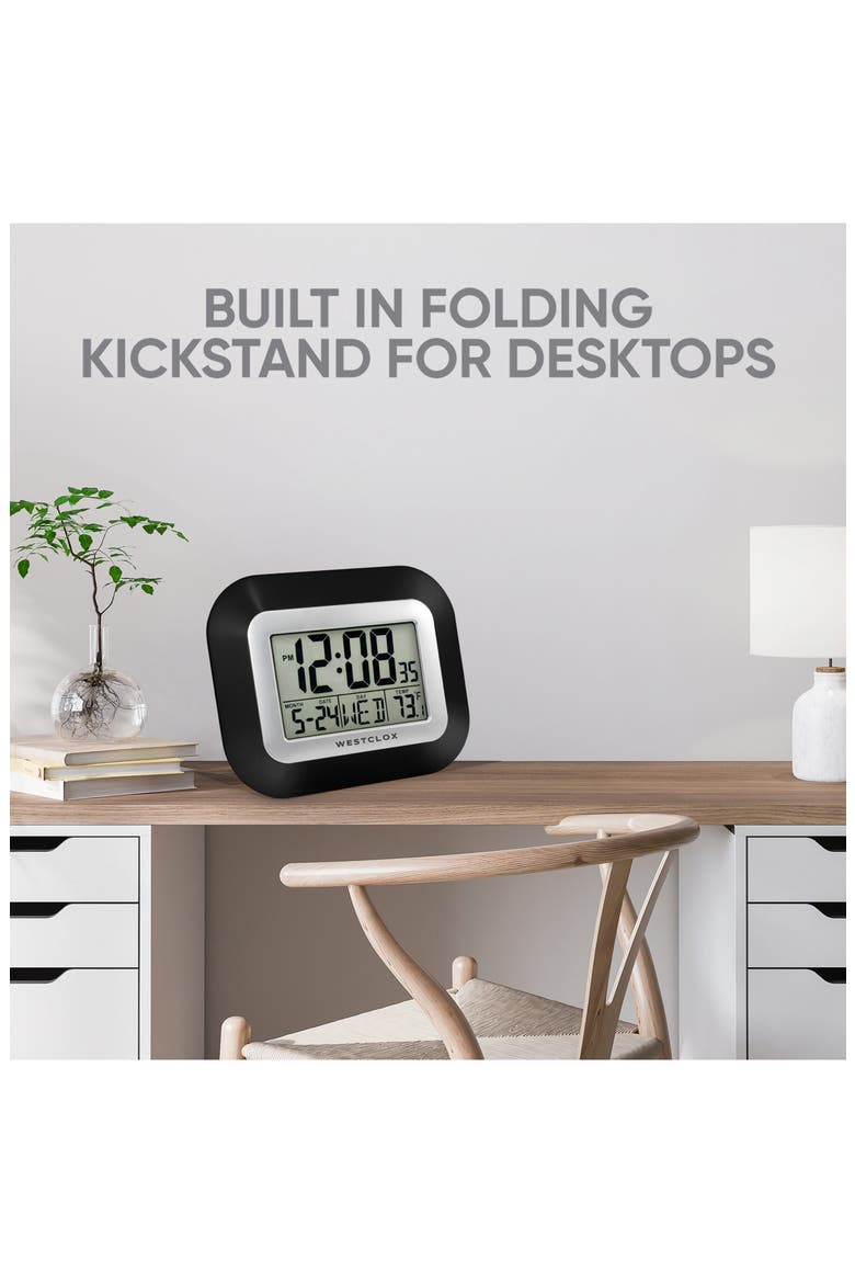 Digital LCD Wall Clock, Alternate, color, BLACK